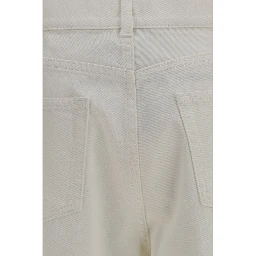 White Cotton Straight-Leg Jeans