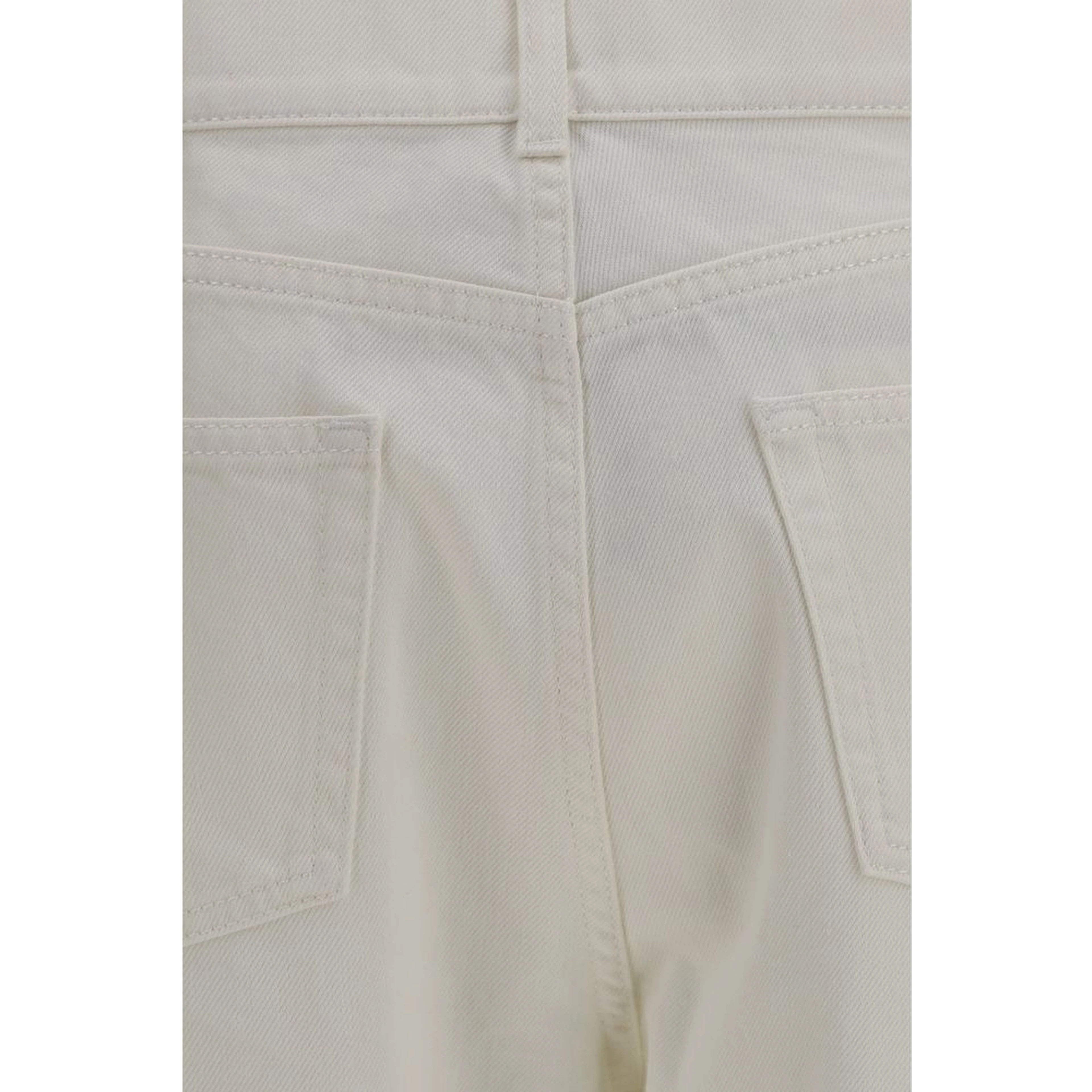 White Cotton Straight-Leg Jeans