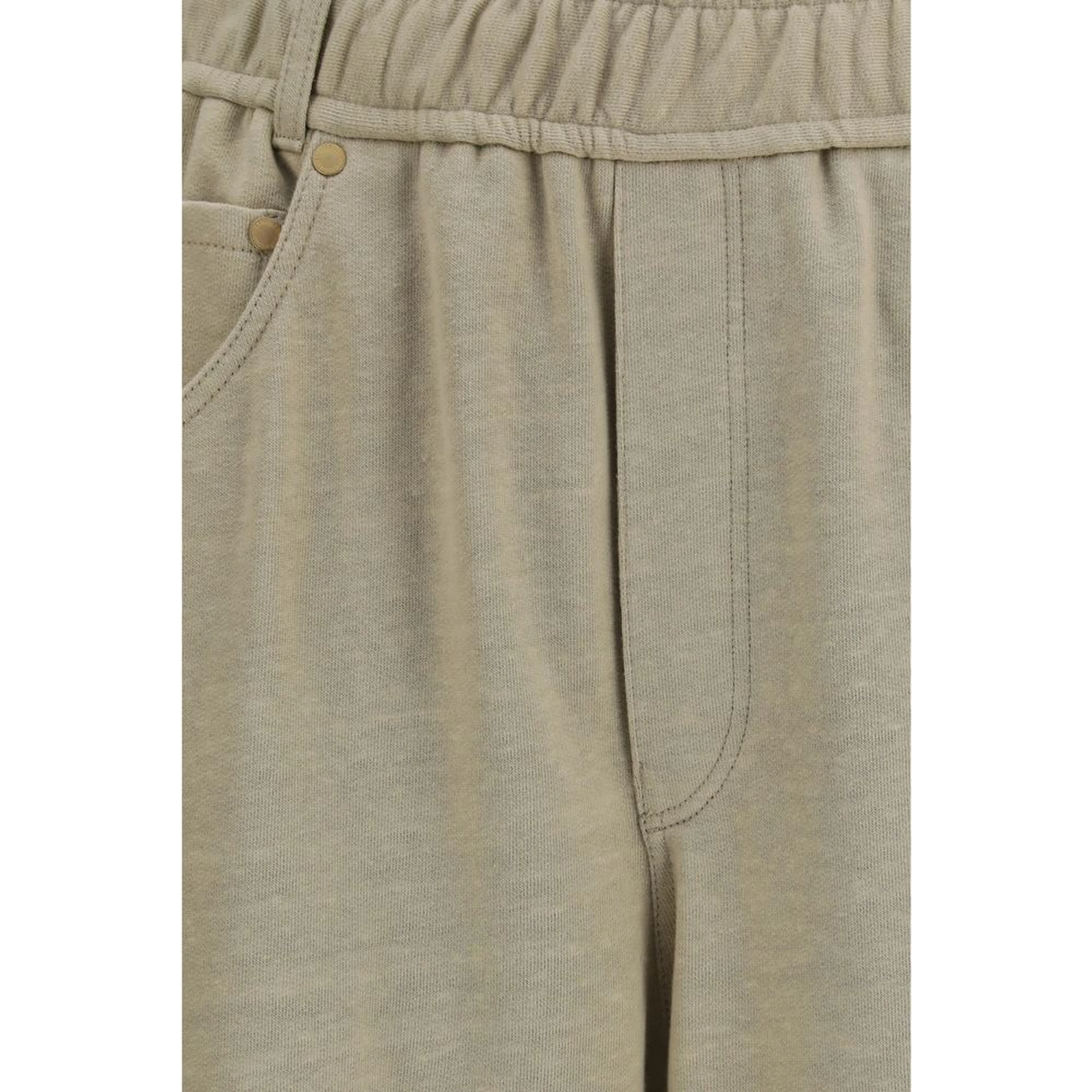 Beige Cotton Casual Pants