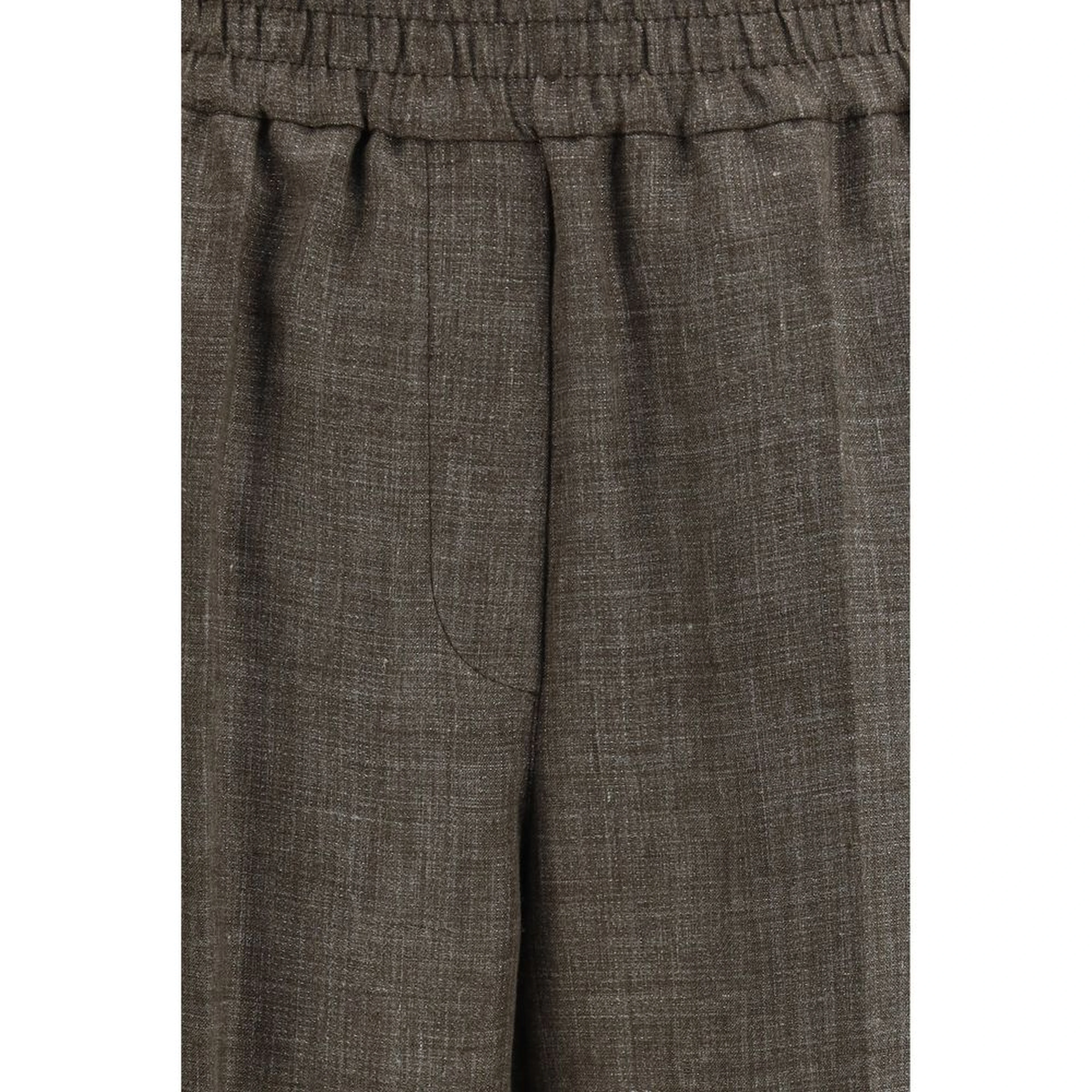 Brown Linen Casual Pants