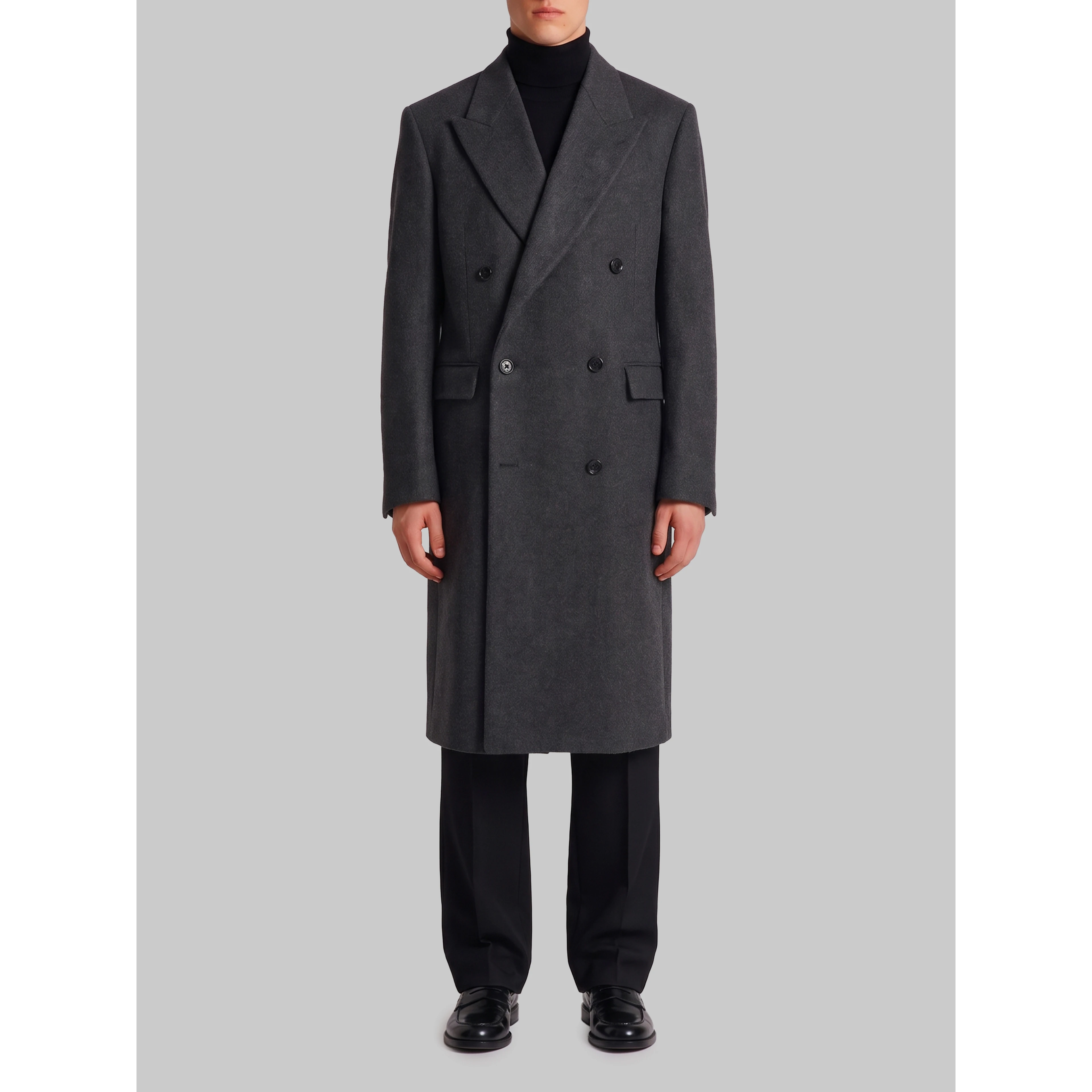 Grey double-breasted coat