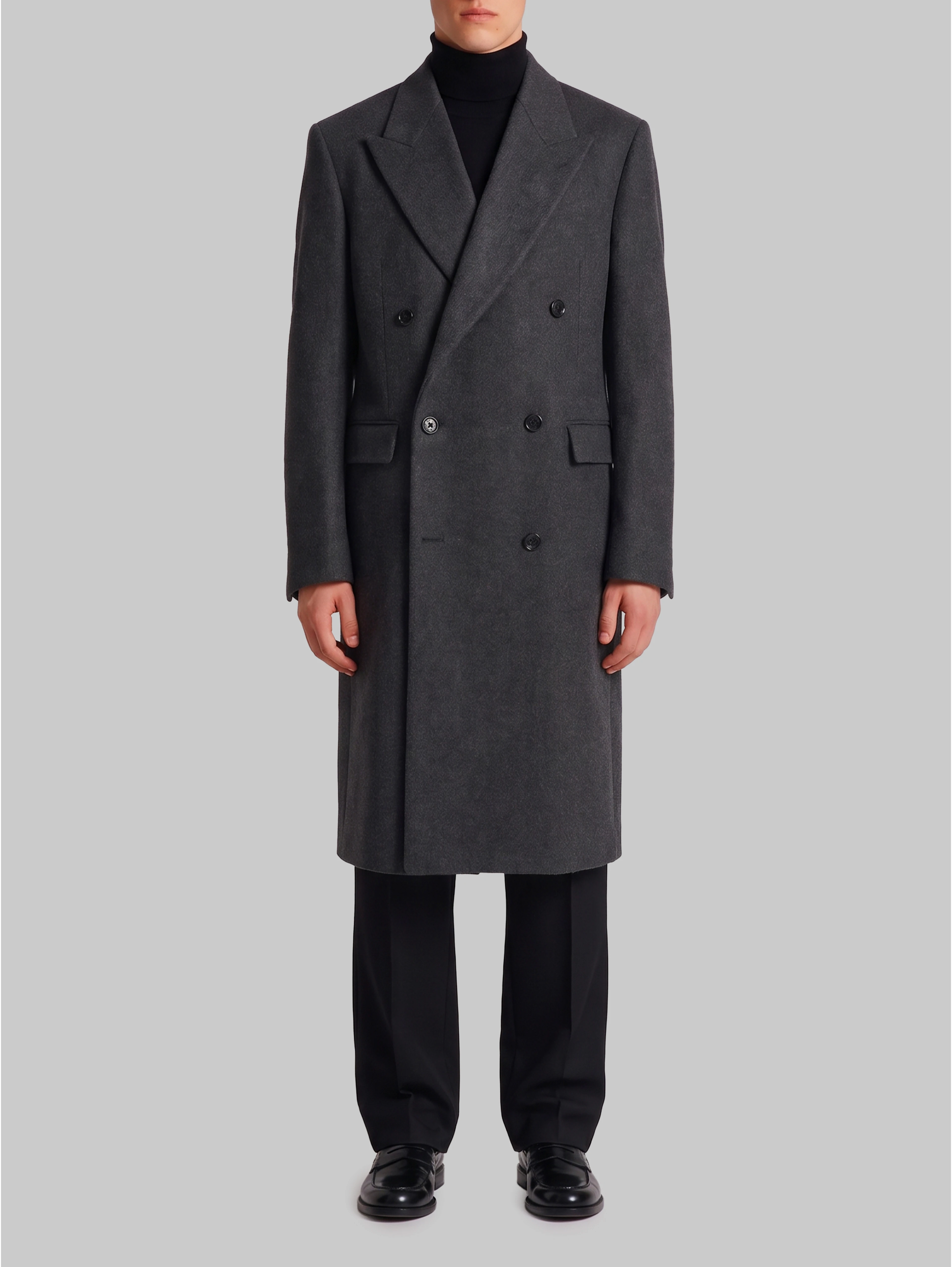 Grey double-breasted coat
