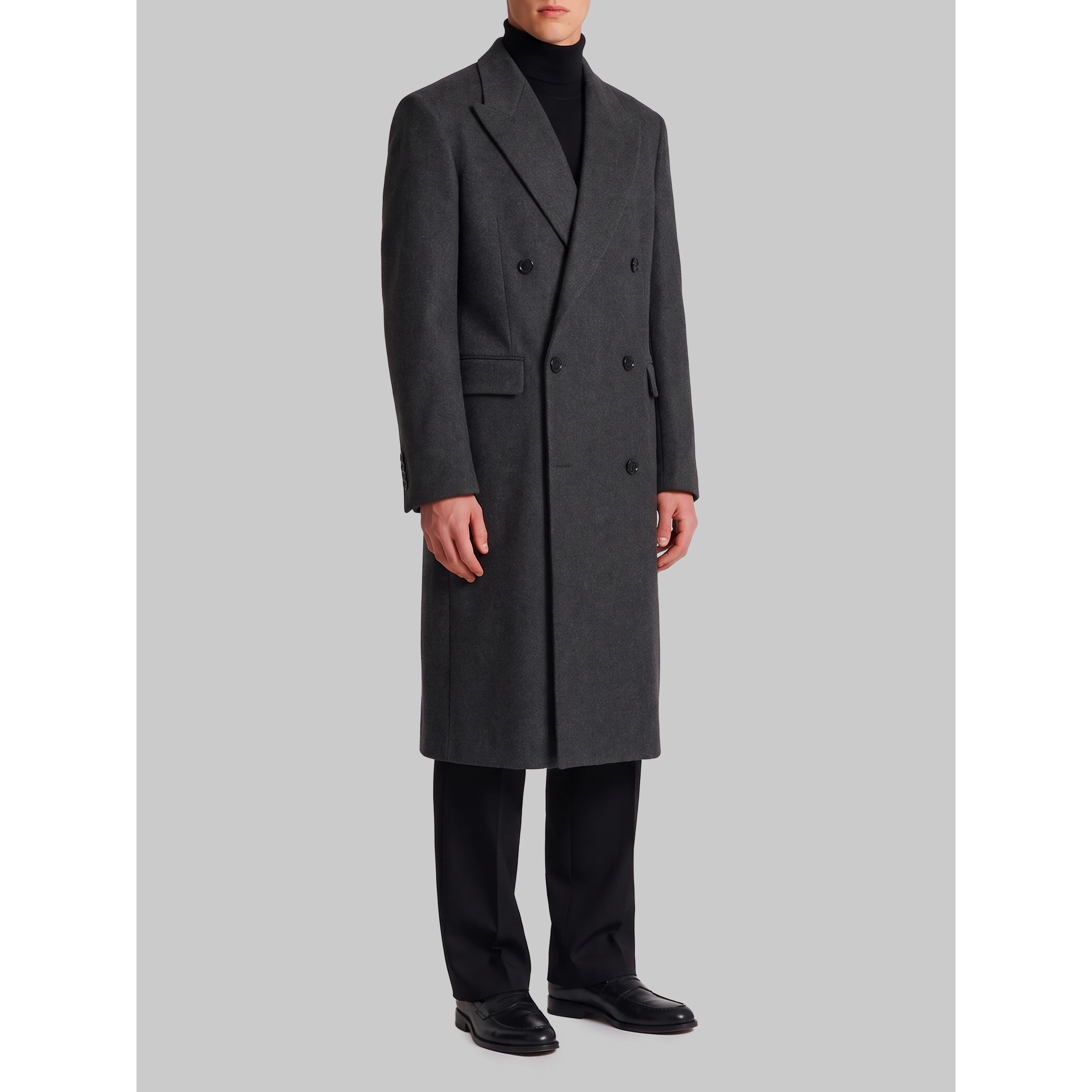 Grey double-breasted coat