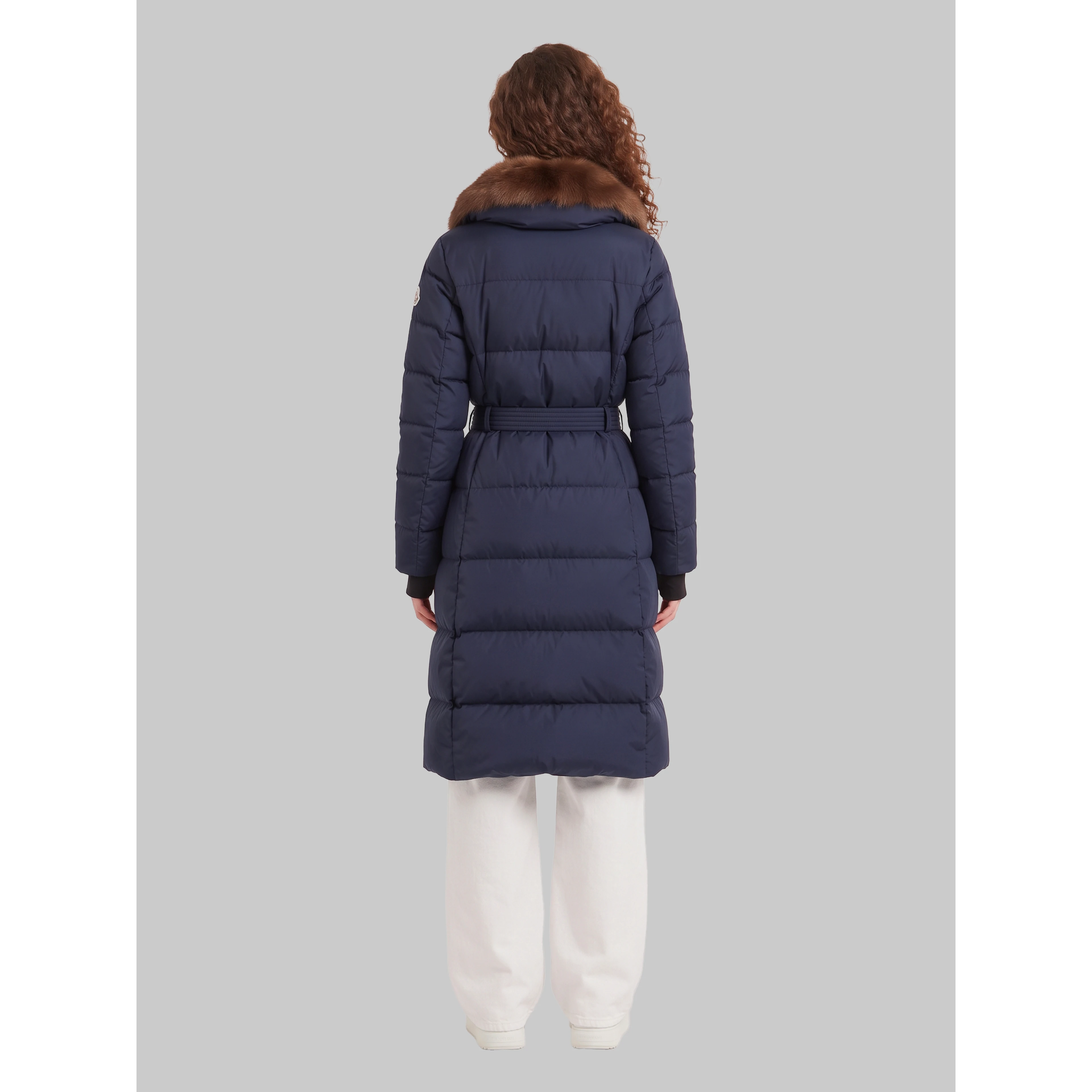 Gelissette long down jacket with shearling
