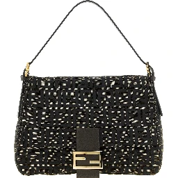 Brown Polyester Shoulder Bag