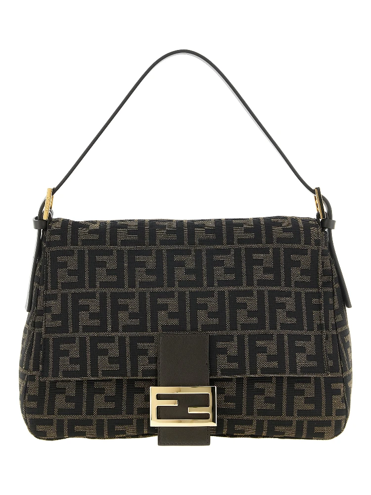 Brown Polyester Shoulder Bag