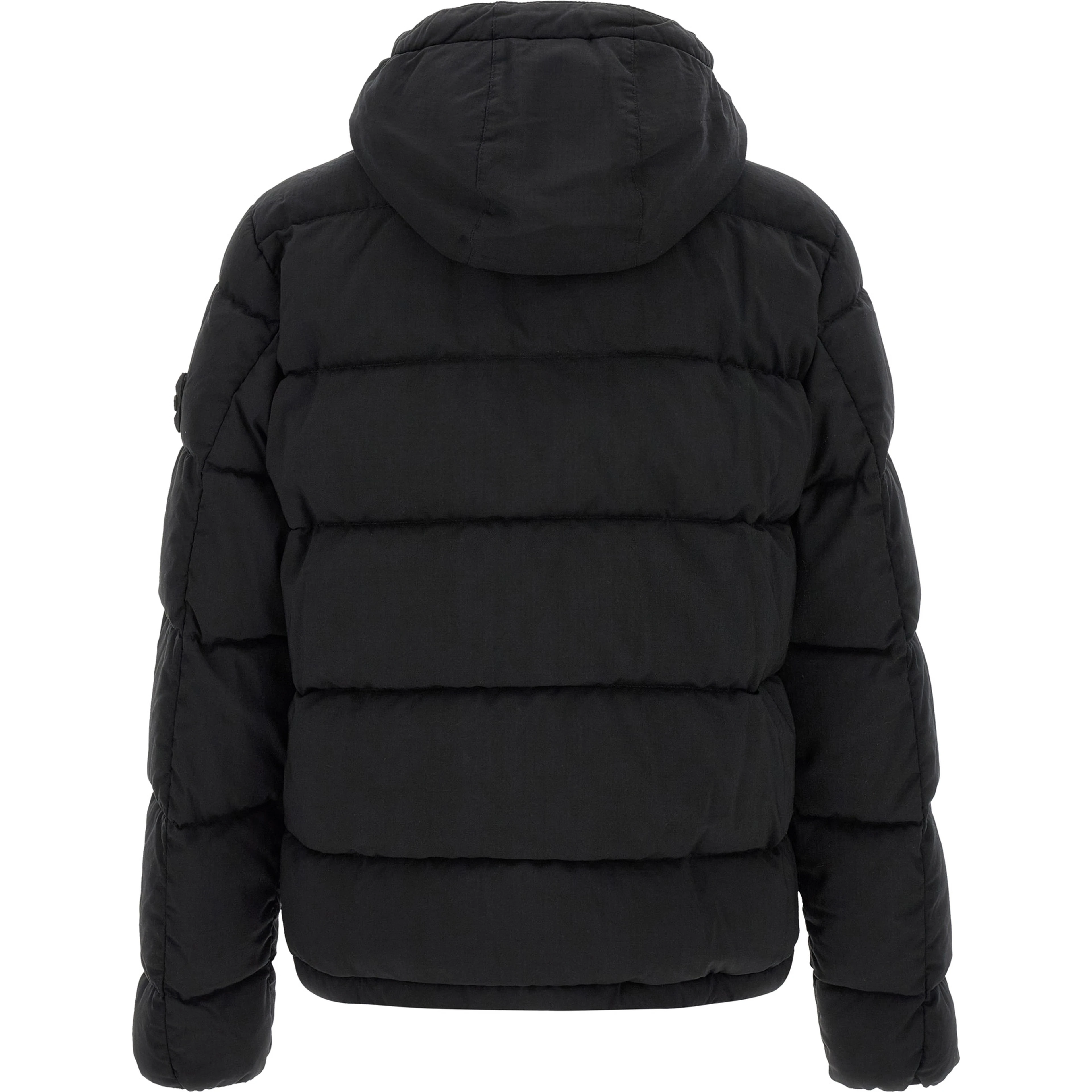 Black Virgin Wool Full-Length Jacket