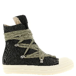 Black Cotton High Top Sneakers