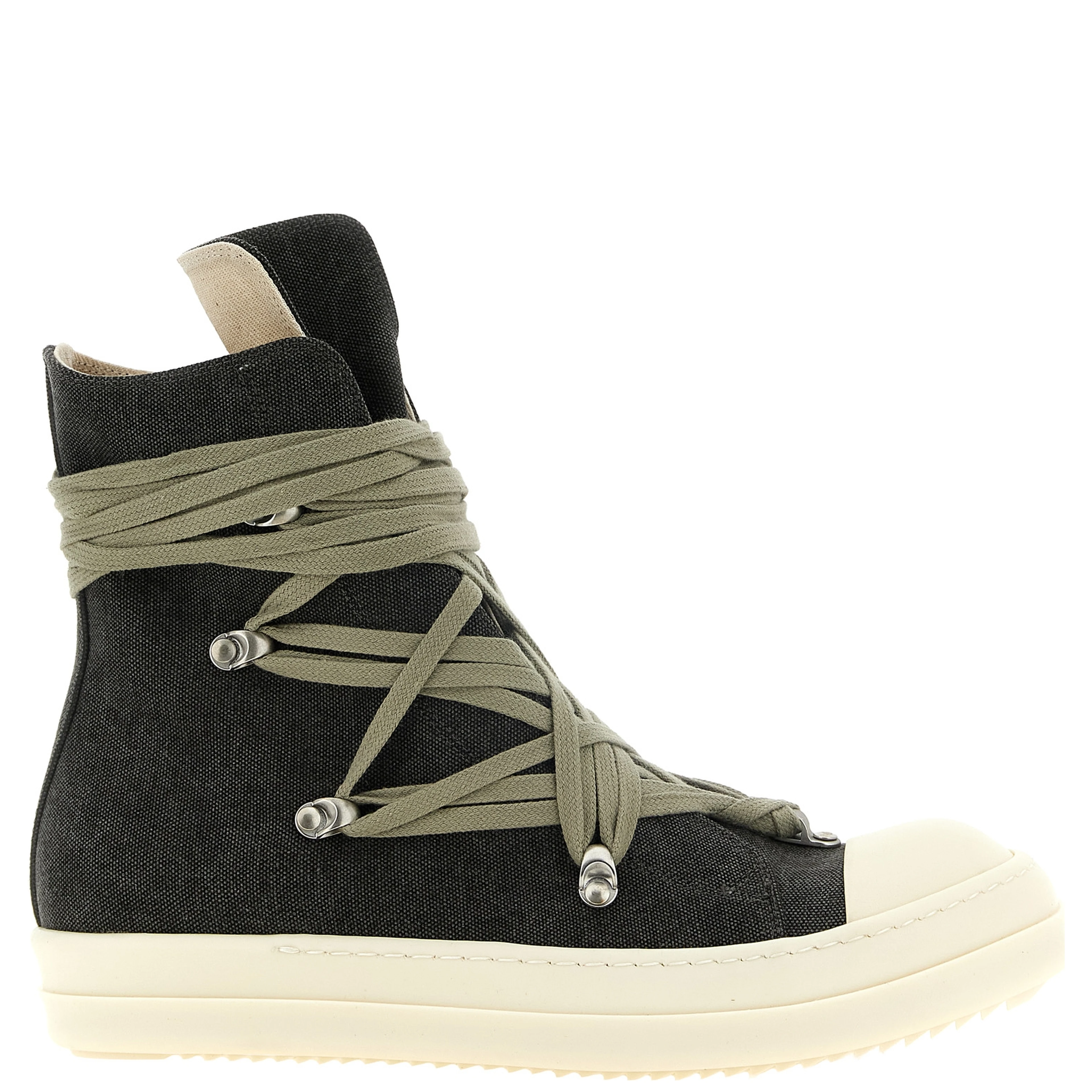 Black Cotton High Top Sneakers