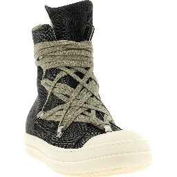 Black Cotton High Top Sneakers