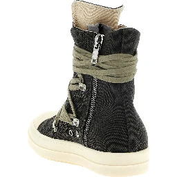 Black Cotton High Top Sneakers
