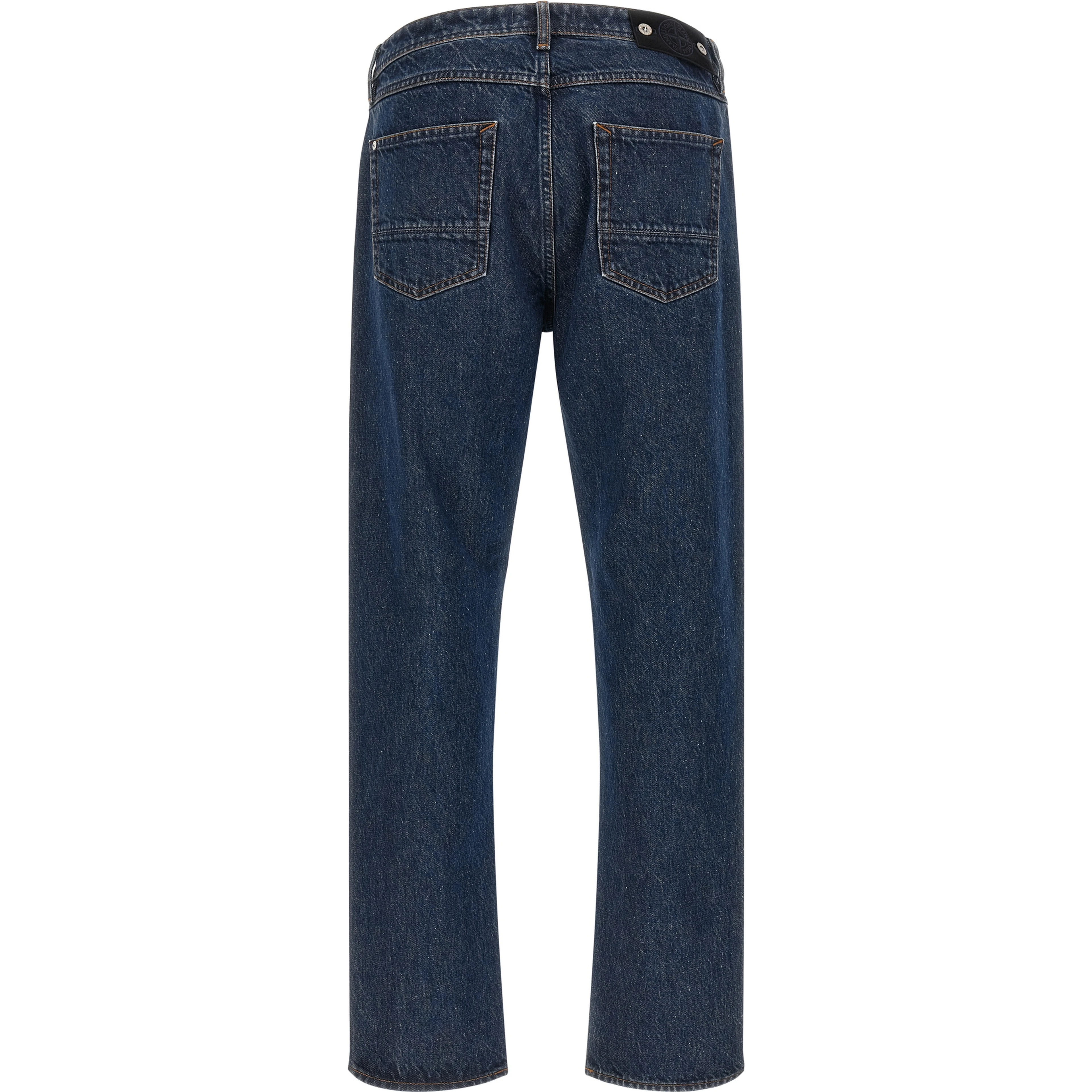 Blue Cotton Straight-Leg Jeans
