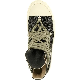 Black Cotton High Top Sneakers