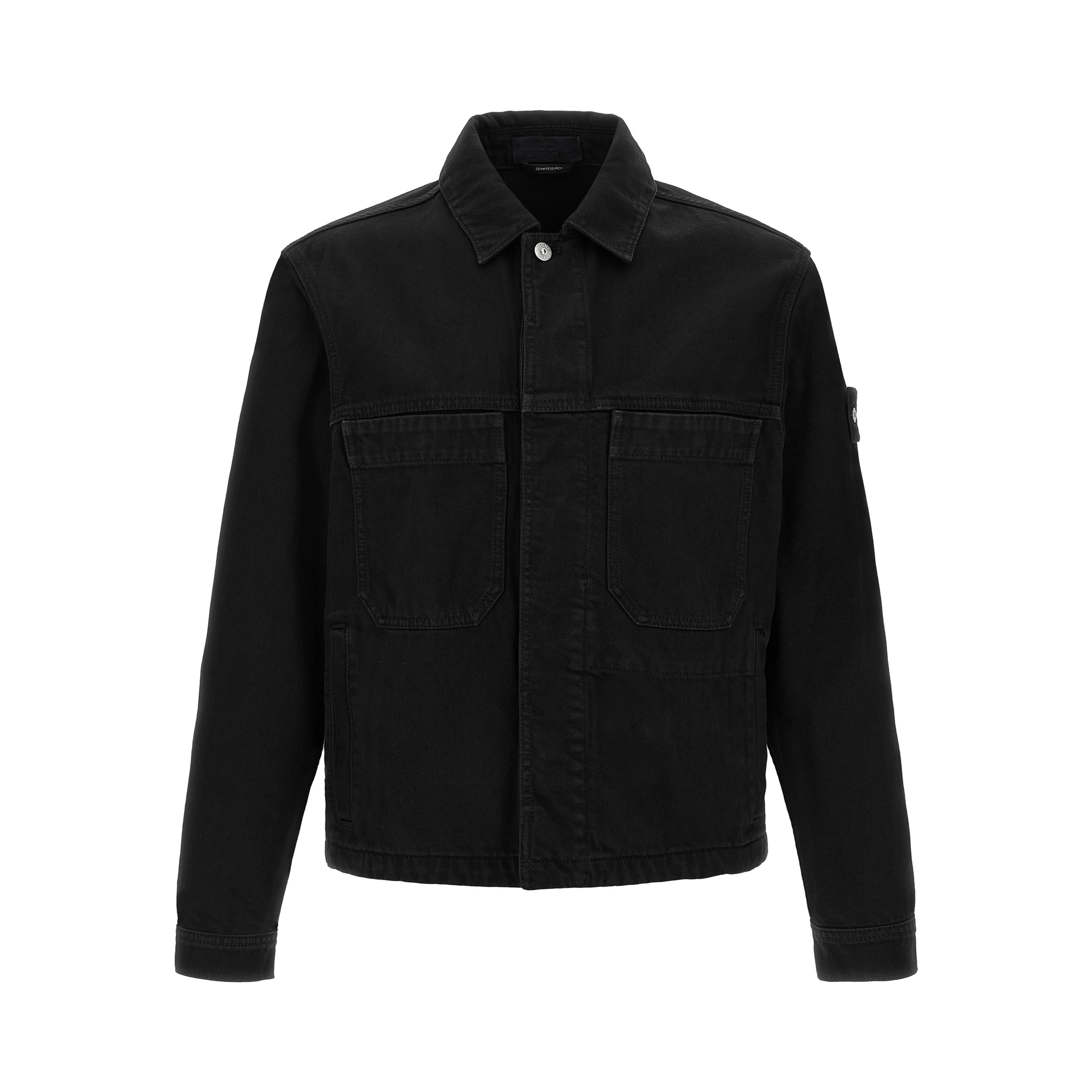 Black Cotton Denim Jacket