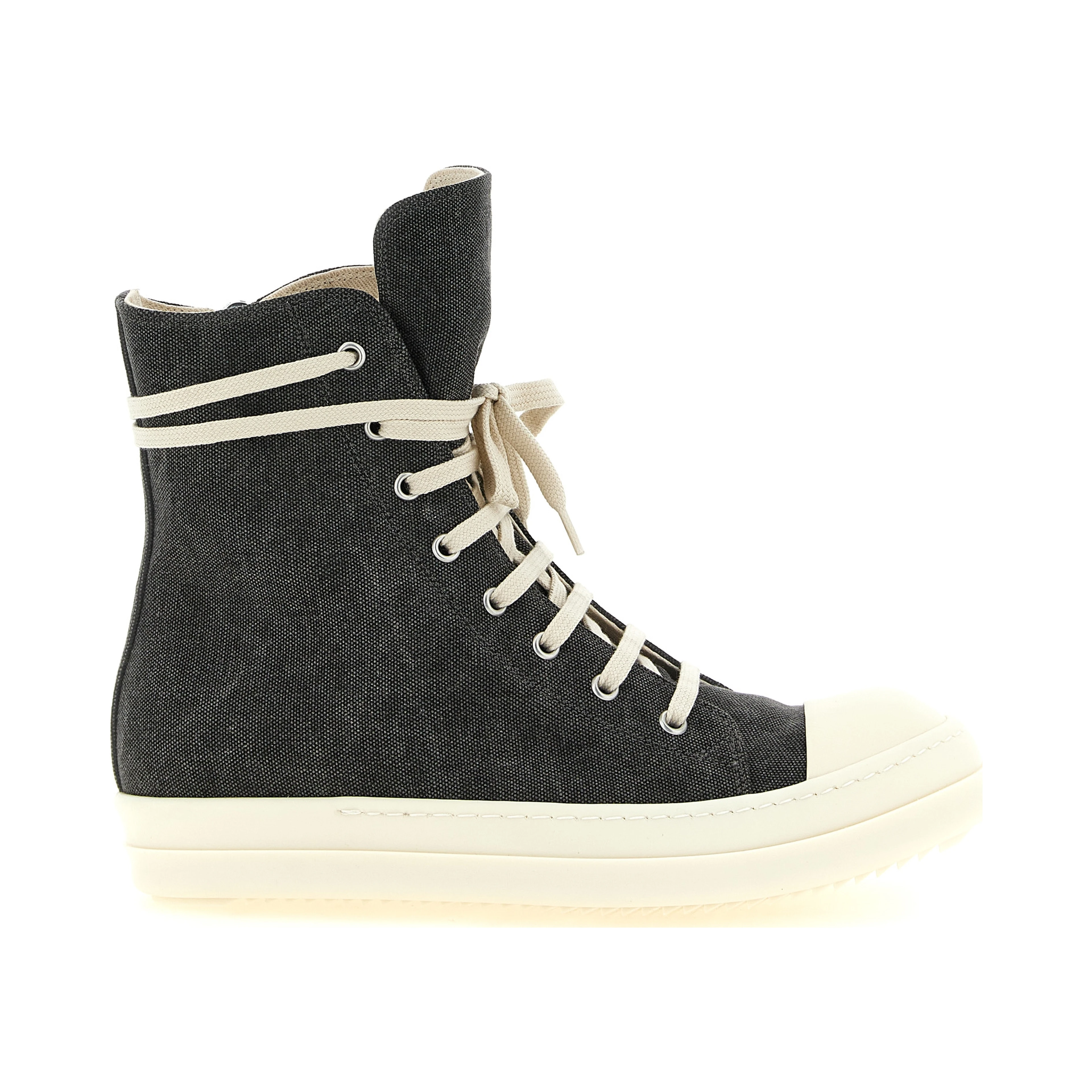 Gray Cotton High Top Sneakers