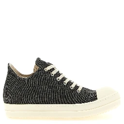 Gray Cotton Low Top Sneakers