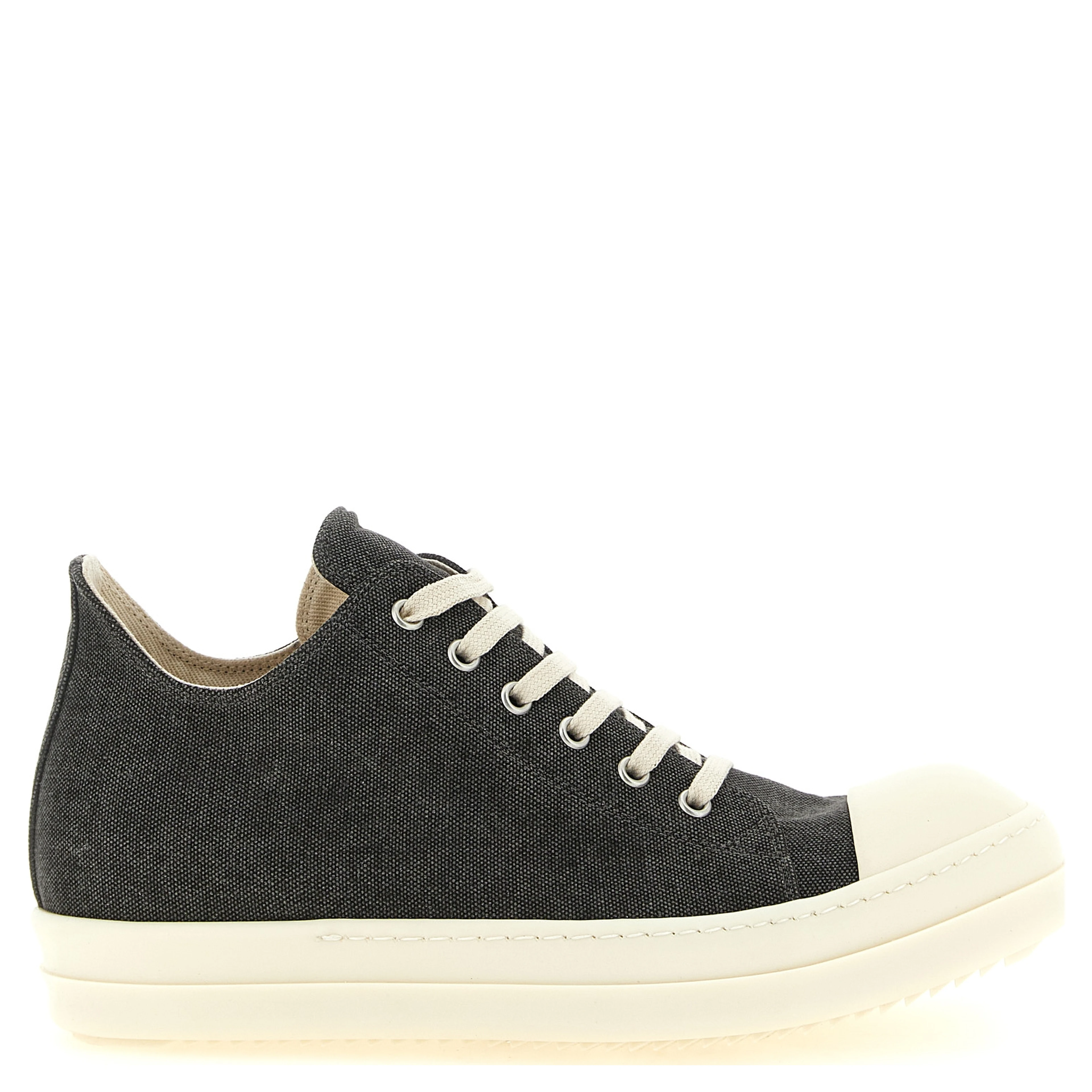 Gray Cotton Low Top Sneakers