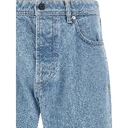 Blue Cotton Straight-Leg Jeans