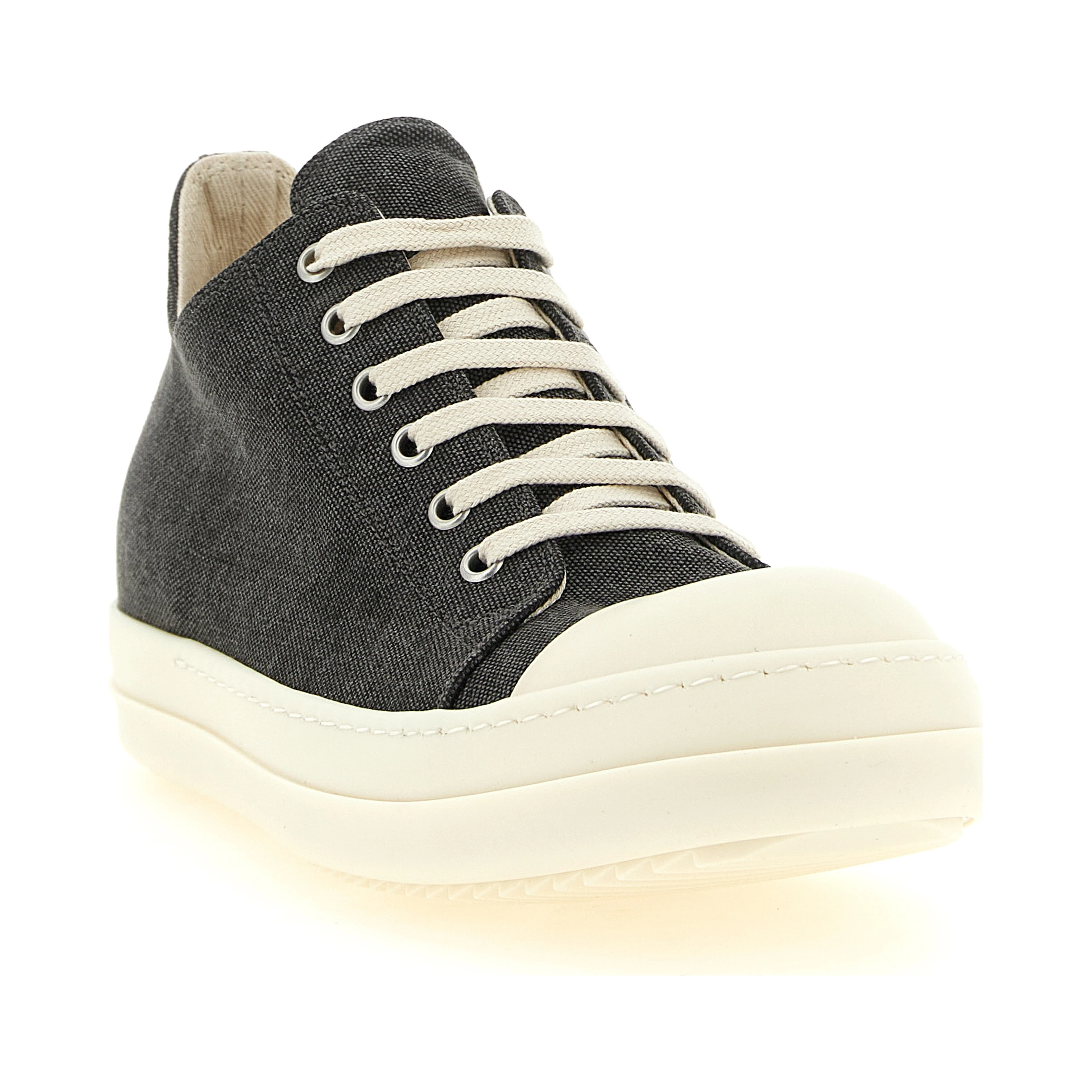 Gray Cotton Low Top Sneakers