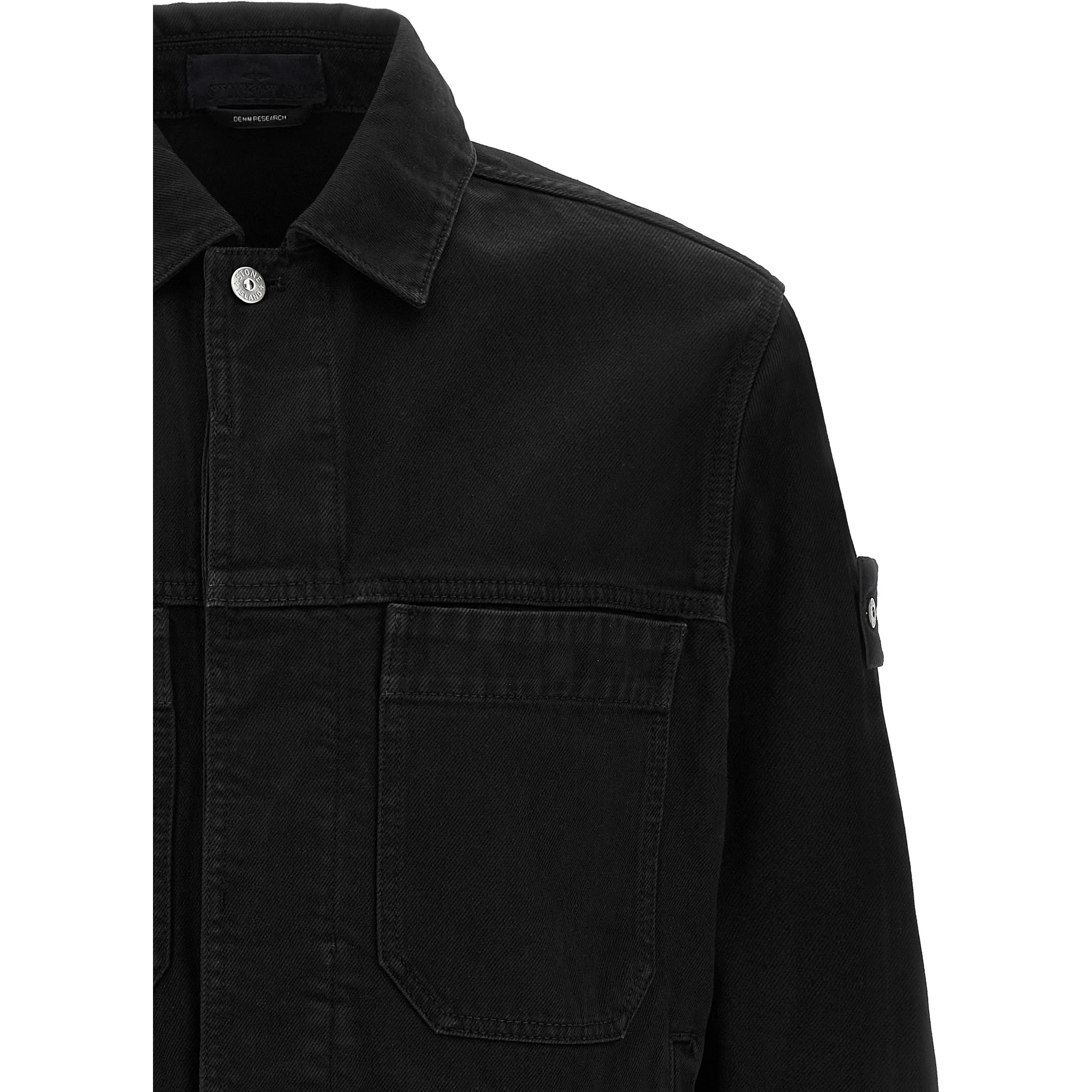 Black Cotton Denim Jacket