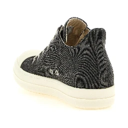 Gray Cotton Low Top Sneakers