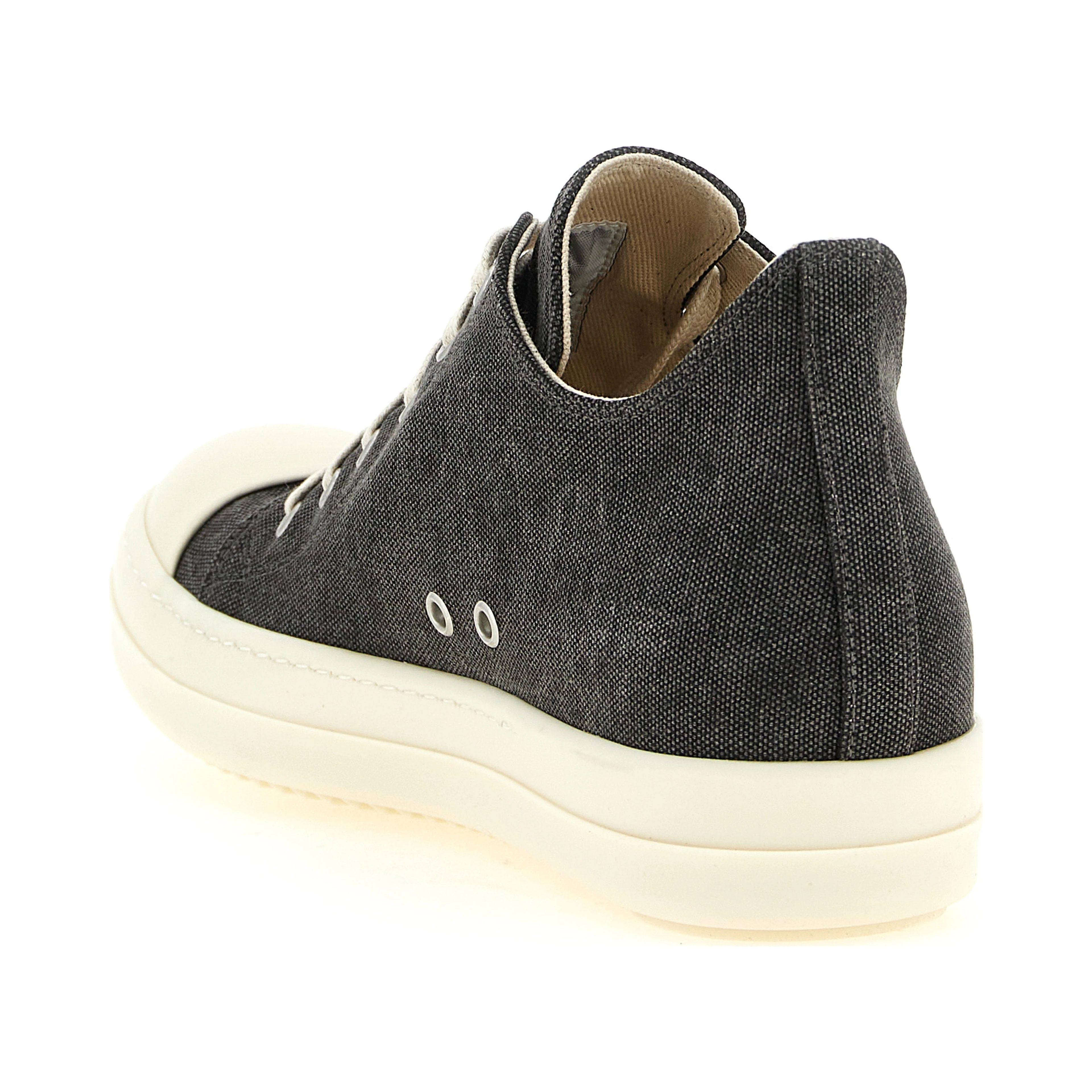 Gray Cotton Low Top Sneakers