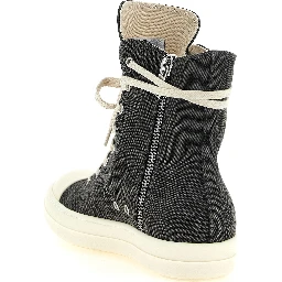 Gray Cotton High Top Sneakers