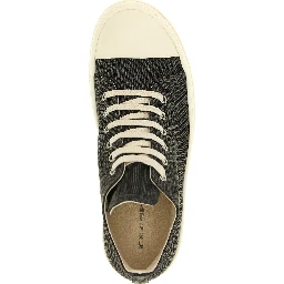 Gray Cotton Low Top Sneakers