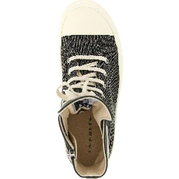 Gray Cotton High Top Sneakers