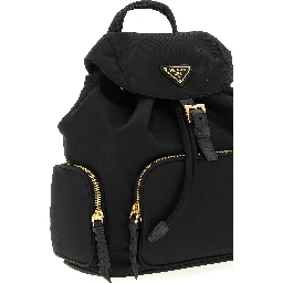 Black Recycled Polyamide Backpack