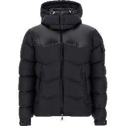 Black Polyester Full-Length Jacket