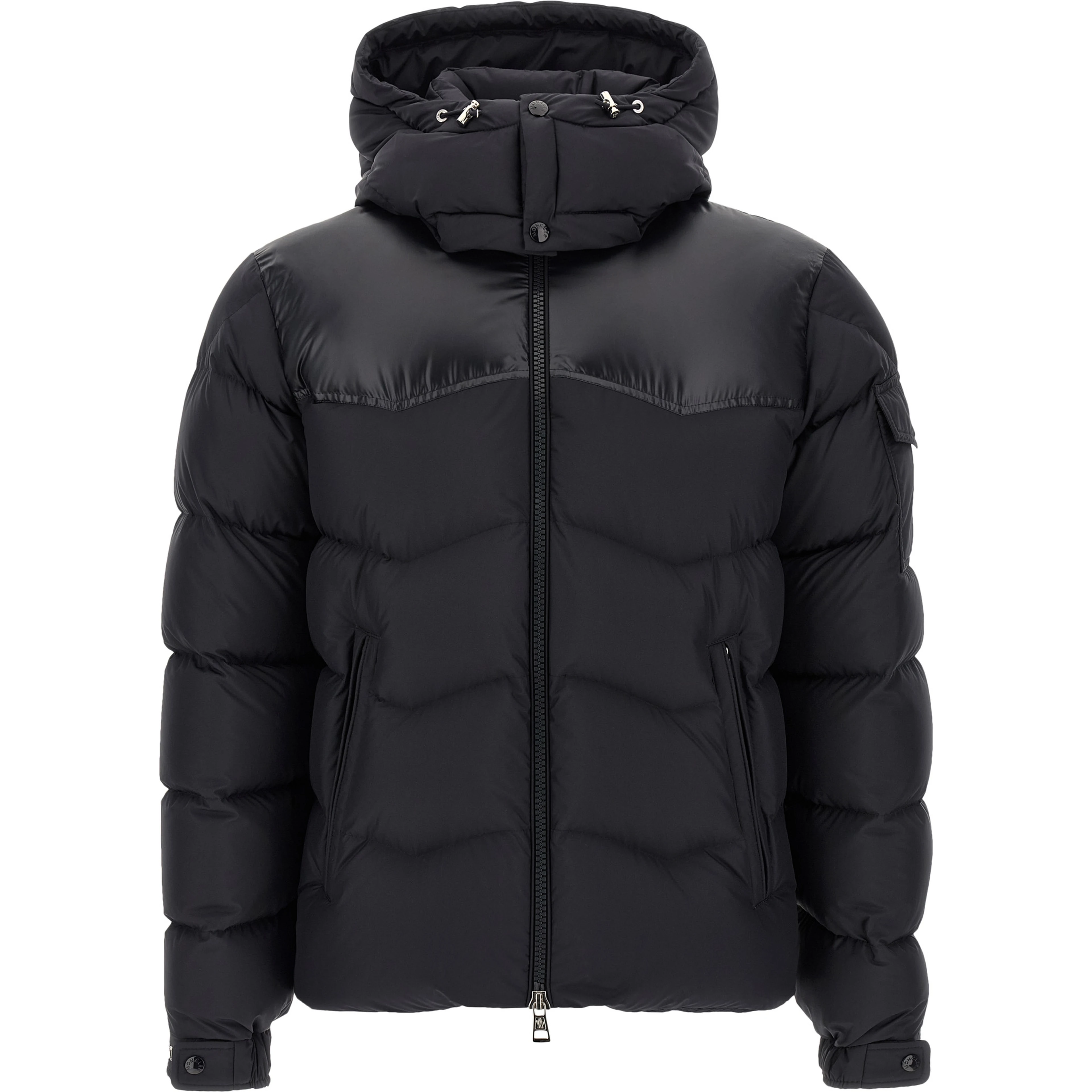 Black Polyester Full-Length Jacket