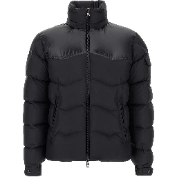 Black Polyester Full-Length Jacket