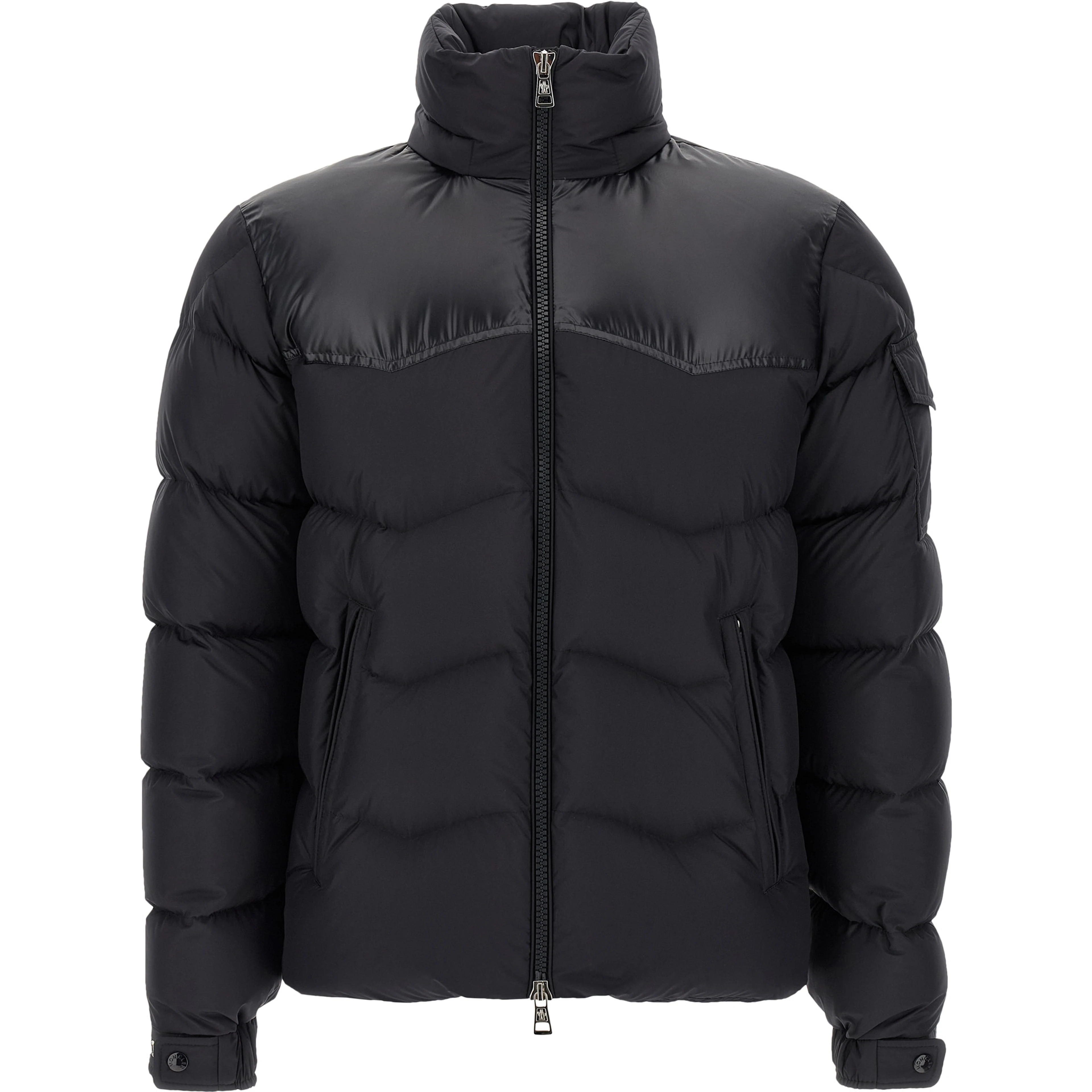 Black Polyester Full-Length Jacket