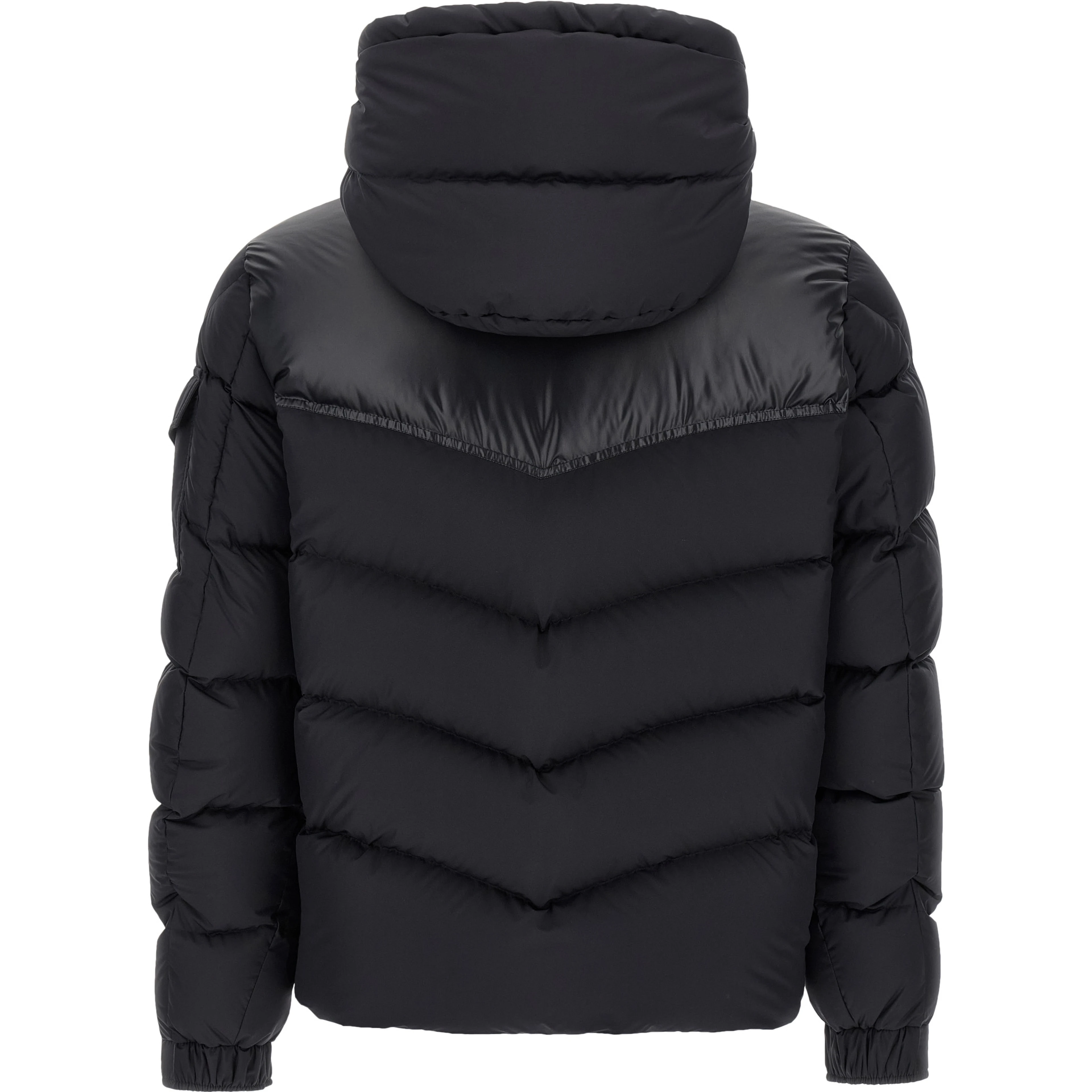 Black Polyester Full-Length Jacket