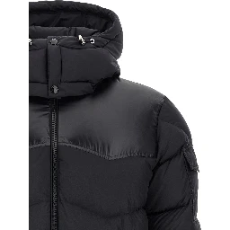 Black Polyester Full-Length Jacket
