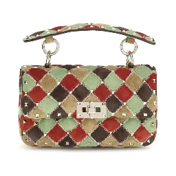 Multicolor Suede Leather Shoulder Bag