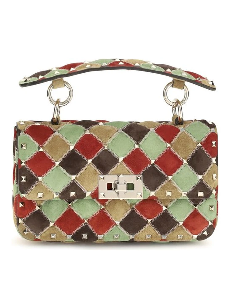 Multicolor Suede Leather Shoulder Bag