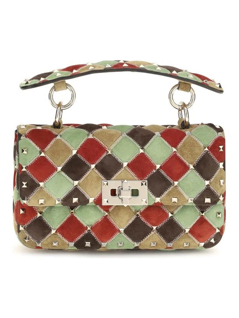 Multicolor Suede Leather Shoulder Bag