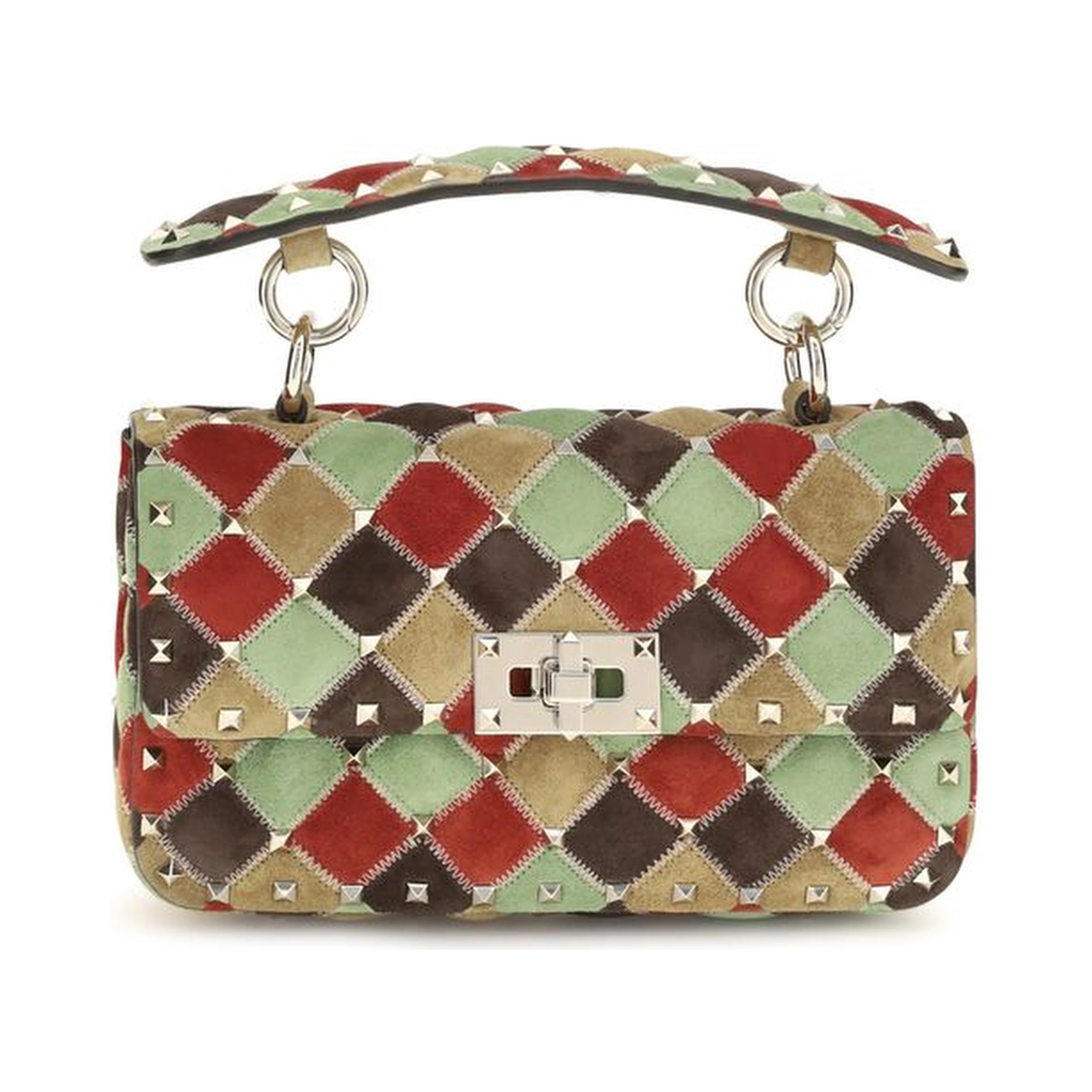Multicolor Suede Leather Shoulder Bag