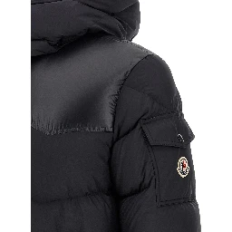 Black Polyester Full-Length Jacket
