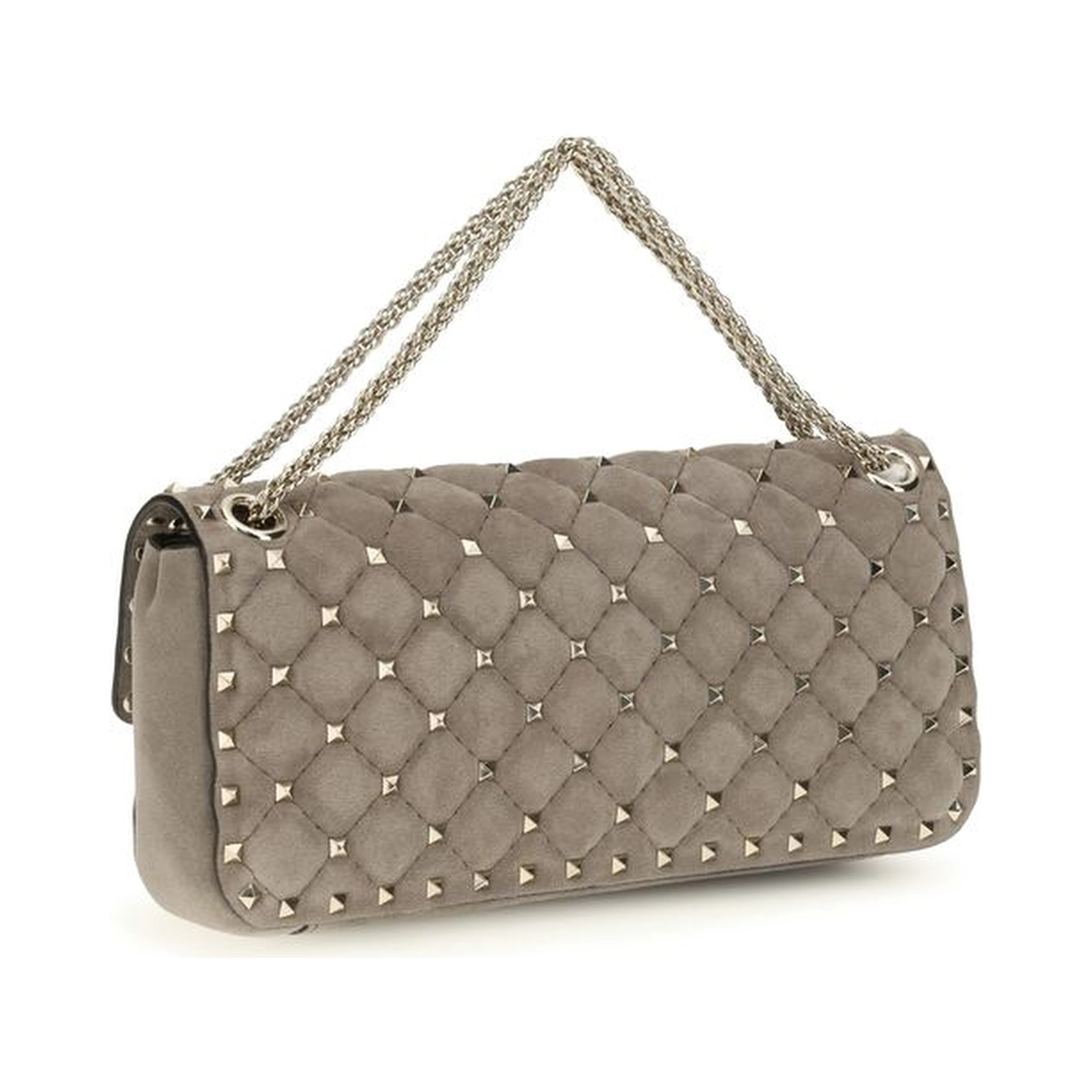 Gray Suede Leather Shoulder Bag