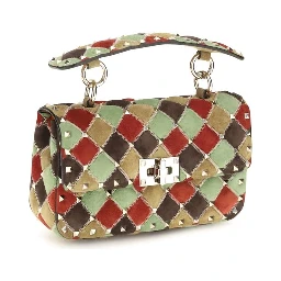 Multicolor Suede Leather Shoulder Bag