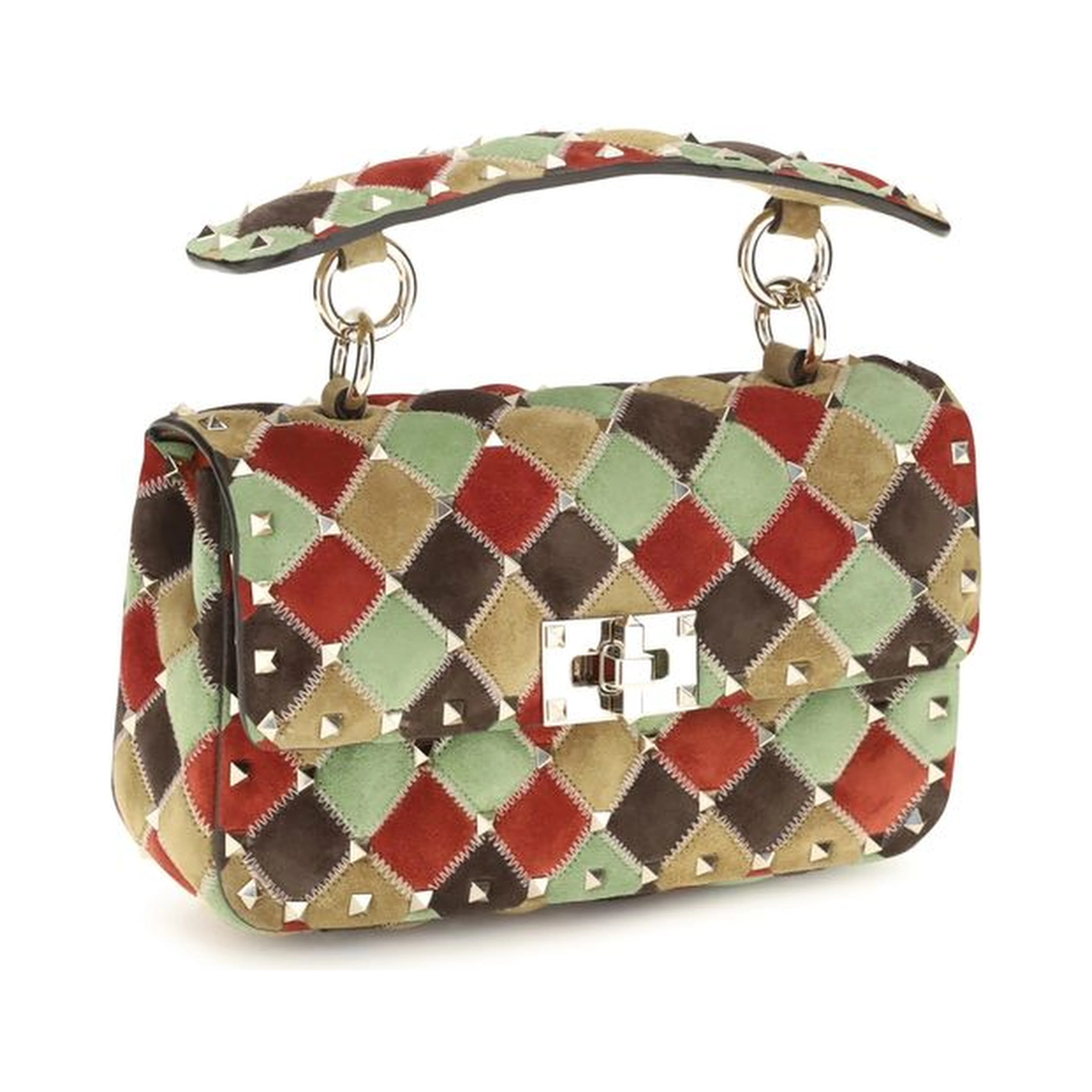 Multicolor Suede Leather Shoulder Bag