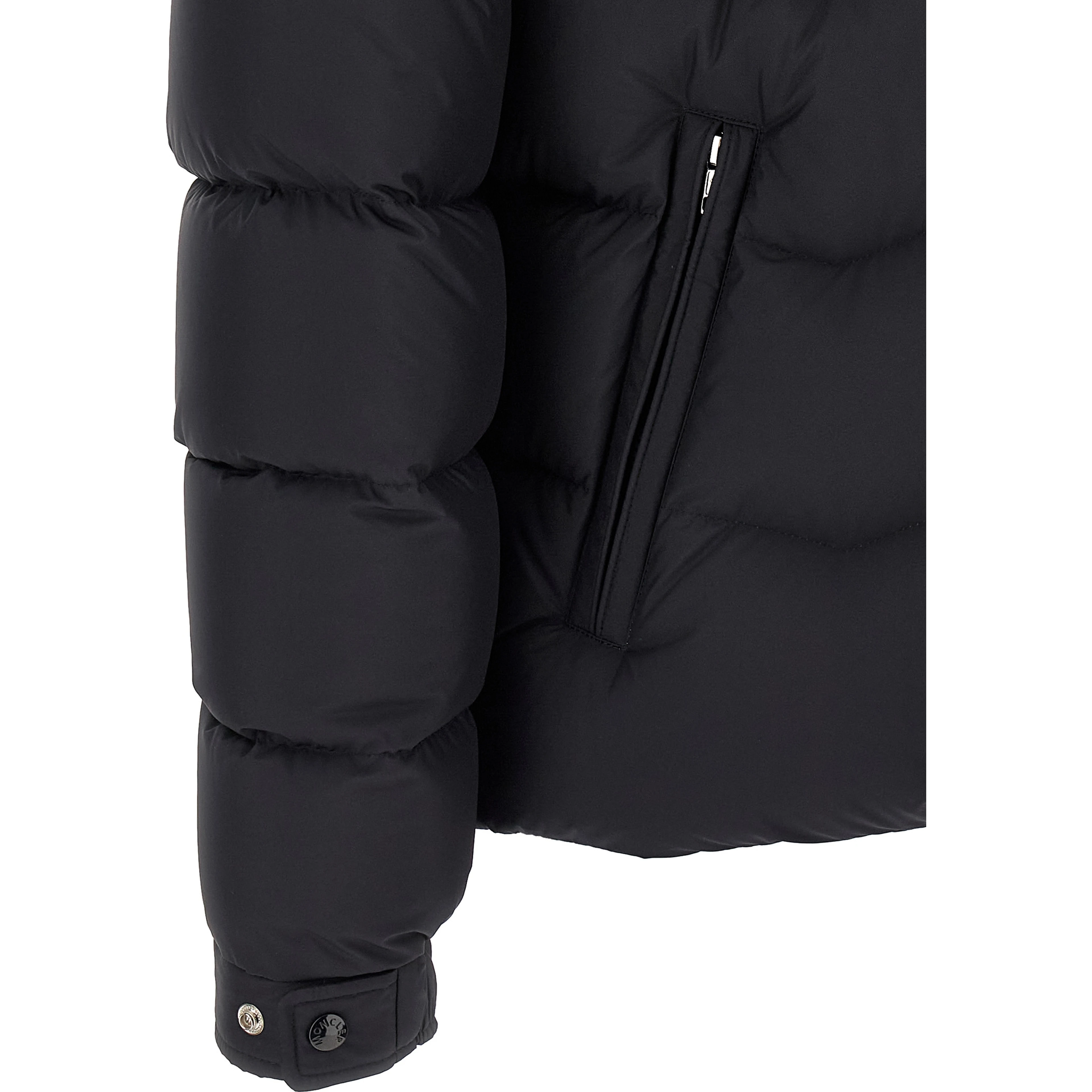Black Polyester Full-Length Jacket