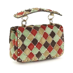 Multicolor Suede Leather Shoulder Bag