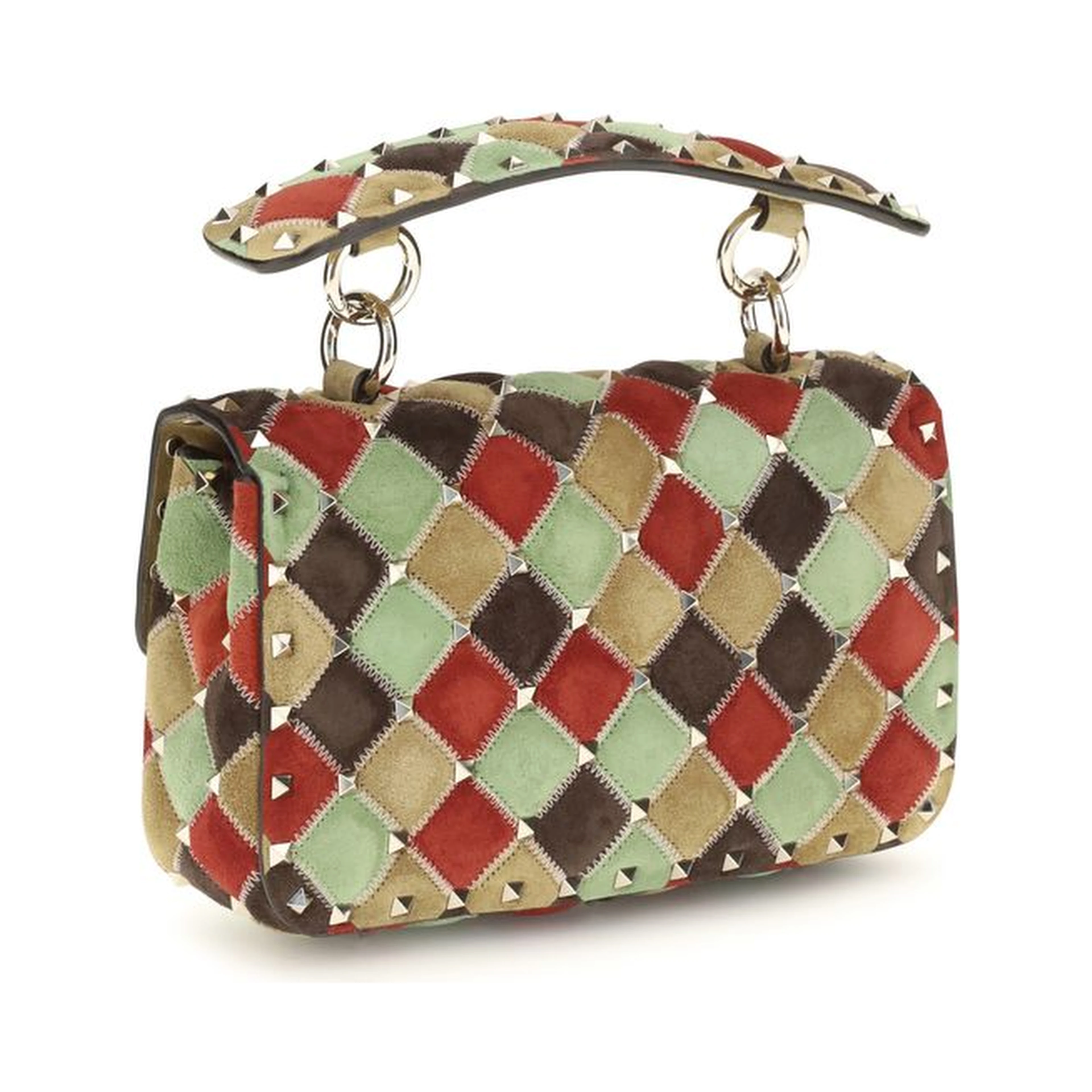Multicolor Suede Leather Shoulder Bag
