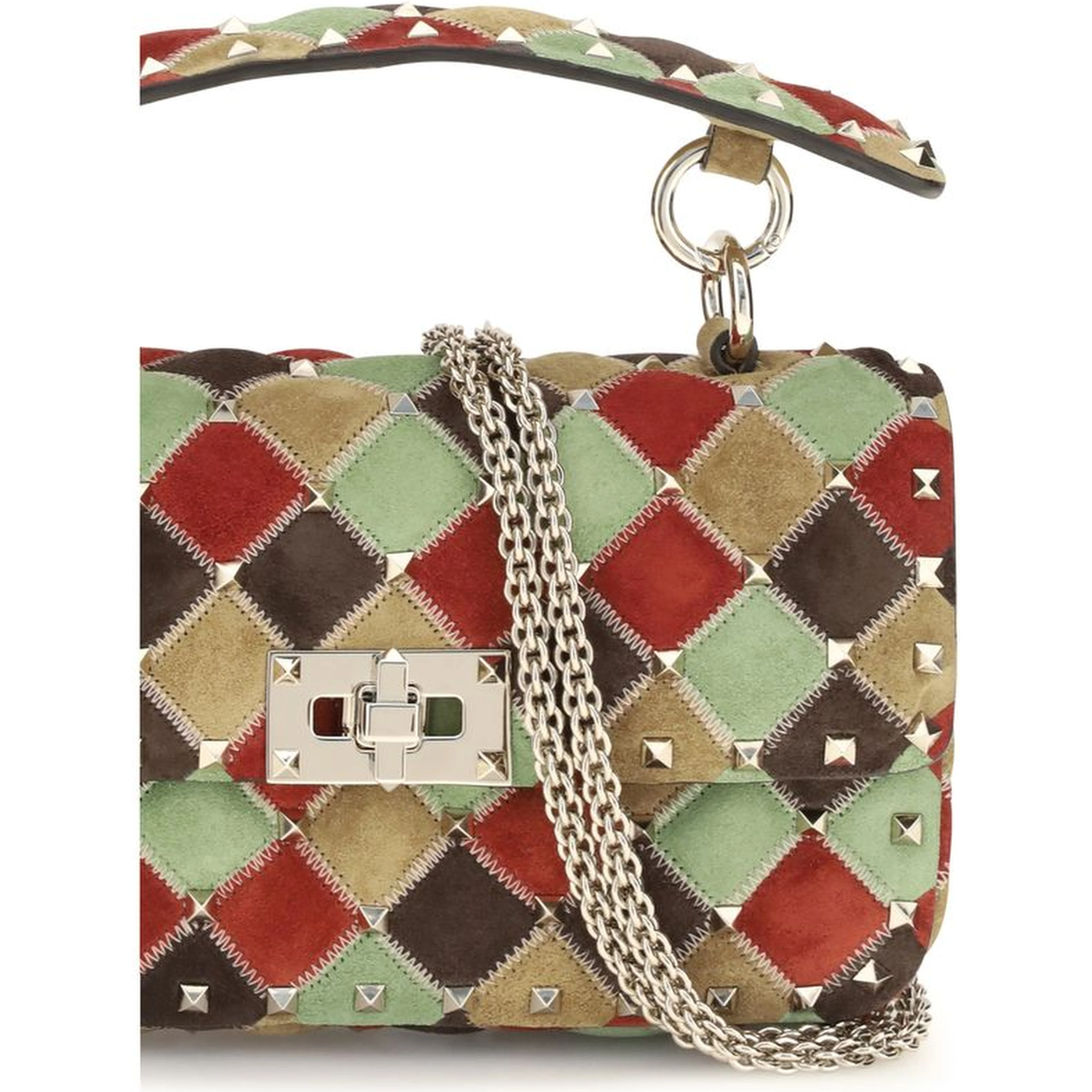 Multicolor Suede Leather Shoulder Bag