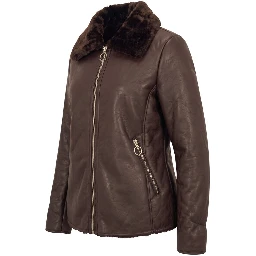Brown Polyester Women Jacket