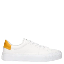 White Leather Low Top Sneakers